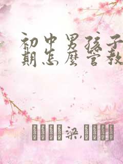 初中男孩子叛逆期怎么管教最合适