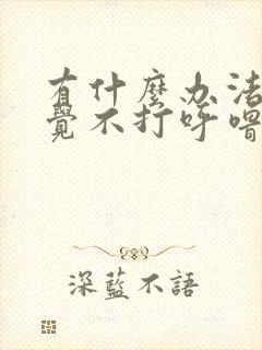 有什么办法能睡觉不打呼噜