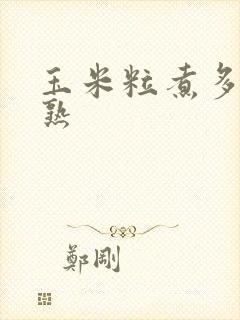 玉米粒煮多久能熟