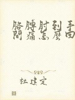 胳膊肘到手腕之间痛怎么回事啊