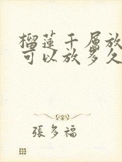 榴莲千层放冷冻可以放多久