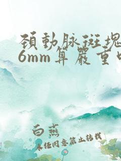 颈动脉斑块2.6mm算严重吗