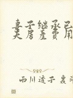 妻子继承已故丈夫房产费用