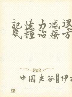 记忆力减退病有几种治疗方法