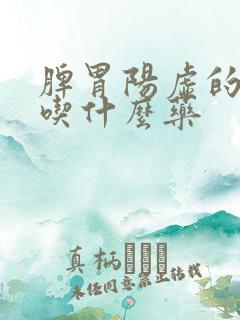 脾胃阳虚的症状吃什么药