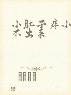 小肚子疼小便尿不出来