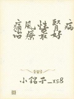 痛风性肾病如何治疗最好