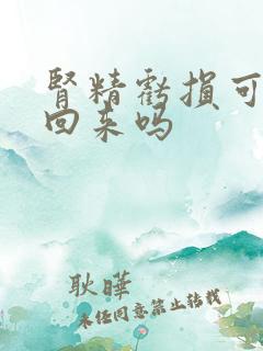 肾精亏损可以补回来吗