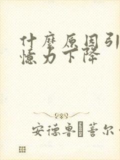 什么原因引起记忆力下降