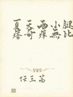 夏天两小腿起疙瘩奇痒无比