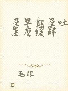 孕早期孕吐厉害怎么缓解