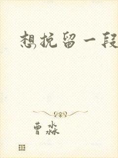 想挽留一段感情