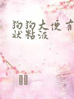 狗狗大便有果冻状粘液