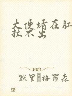 大便堵在肛门口拉不出