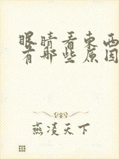 眼睛看东西模糊有哪些原因