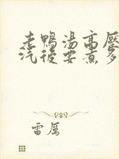 老鸭汤高压锅上汽后要煮多久