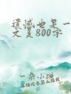 遗憾也是一种作文美800字