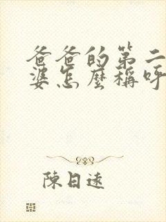 爸爸的第二个老婆怎么称呼