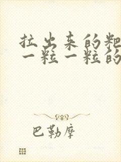 拉出来的粑粑是一粒一粒的怎么回事