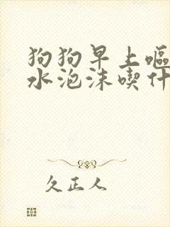 狗狗早上呕吐黄水泡沫吃什么药