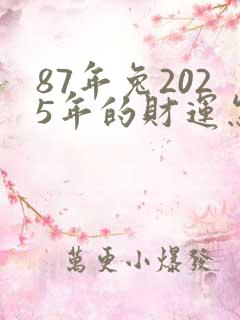 87年兔2025年的财运怎么样