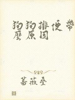 狗狗排便带血什么原因