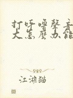 打呼噜声音特别大怎么办能治好吗