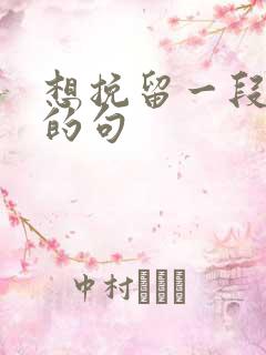 想挽留一段感情的句