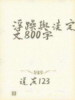 浮躁与淡定议论文800字