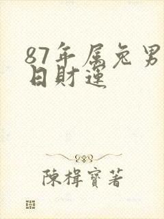 87年属兔男今日财运