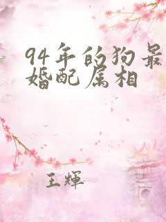 94年的狗最佳婚配属相