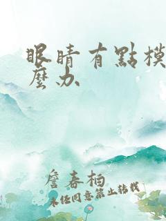 眼睛有点模糊怎么办