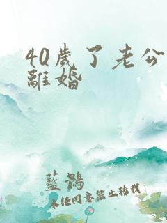 40岁了老公要离婚