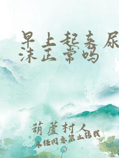 早上起来尿有泡沫正常吗