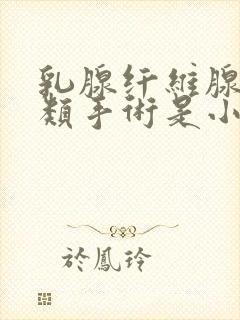 乳腺纤维腺瘤3类手术是小手术吗