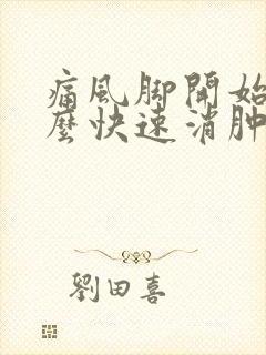 痛风脚开始肿怎么快速消肿