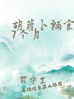 胡萝卜辅食做法7个月