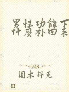 男性功能下降吃什么补回来