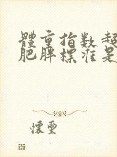 体重指数超重和肥胖标准是