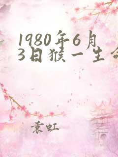 1980年6月3日猴一生命运如何