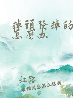 掉头发掉的厉害怎么办