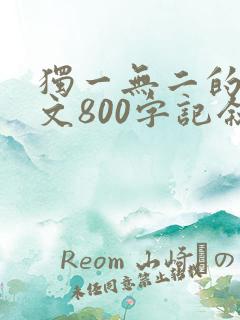 独一无二的我作文800字记叙文高中