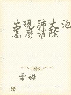 出现肺大泡中医怎么消除