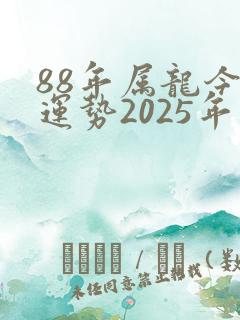 88年属龙今年运势2025年运势如何