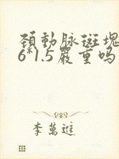 颈动脉斑块3.6*1.5严重吗