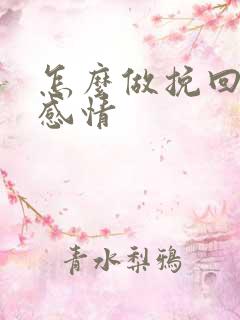 怎么做挽回一段感情