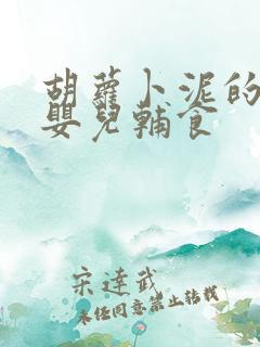 胡萝卜泥的做法婴儿辅食