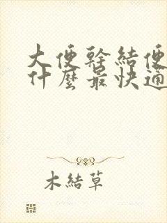 大便干结便秘吃什么最快通便