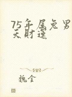 75年属兔男今天财运