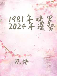 1981年鸡男2024年运势及运程